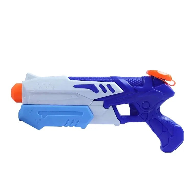 Pistol cu Apa pentru Copii, Pusca de Jucarie cu Pompa si Rezervor 300ml, Maner Ergonomic pentru Piscina sau Plaja, Plastic Rezistent, 31.5 cm, Albastru/Alb