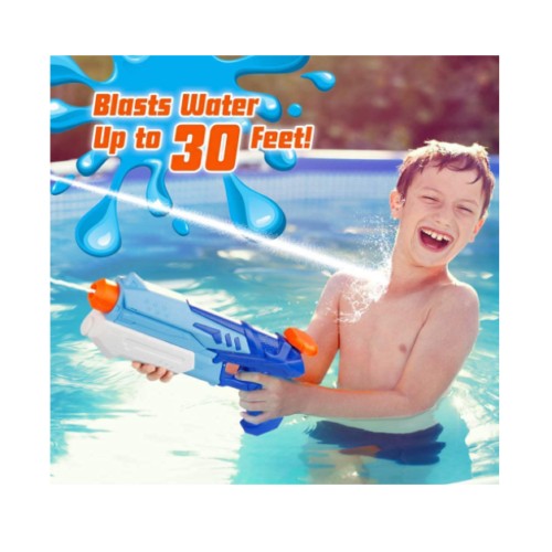 Pistol cu Apa pentru Copii si Adulti, Jucarie de Vara cu Pompa de Inalta Presiune si Rezervor, Plastic Rezistent, 300 ml, Albastru, 6 Ani+