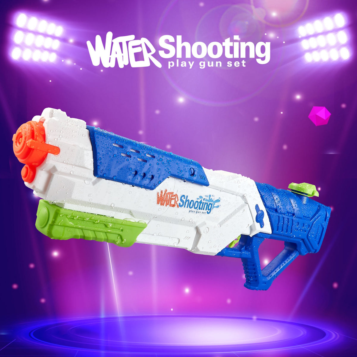 Pistol cu Apa pentru Copii si Adulti, Jucarie de Vara cu Pompa de Inalta Presiune pentru Piscina si Plaja, Rezervor Mare 1200 ml, Varsta 6 Ani+, Multicolor