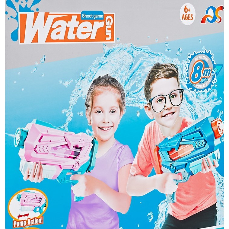 Pistol cu Apa pentru Copii si Adulti, Jucarie de Vara cu Pompa de Inalta Presiune si Rezervor de Mare Capacitate, Quick Fill, Albastru, 600 ml