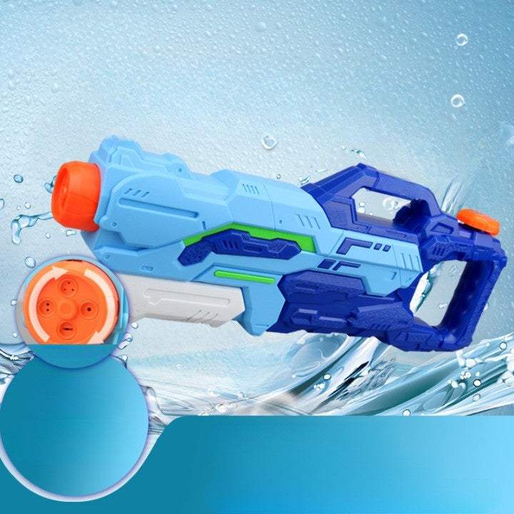 Set 3 Pistoale cu Apa pentru Copii si Adulti, Mecanism cu Pompa de Inalta Presiune si Tragaci, Jucarie de Vara pentru Piscina si Plaja, Albastru, 3 Bucati, 1 x 1000 ml + 2 x 300 ml