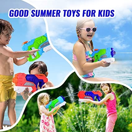 Pistol cu Apa pentru Copii si Adulti, Jucarie de Vara pentru Piscina si Plaja, Mecanism cu Pompa de Presiune, Design Anti-Scurgere, 6 Ani+, Roz/Albastru, 550 ml