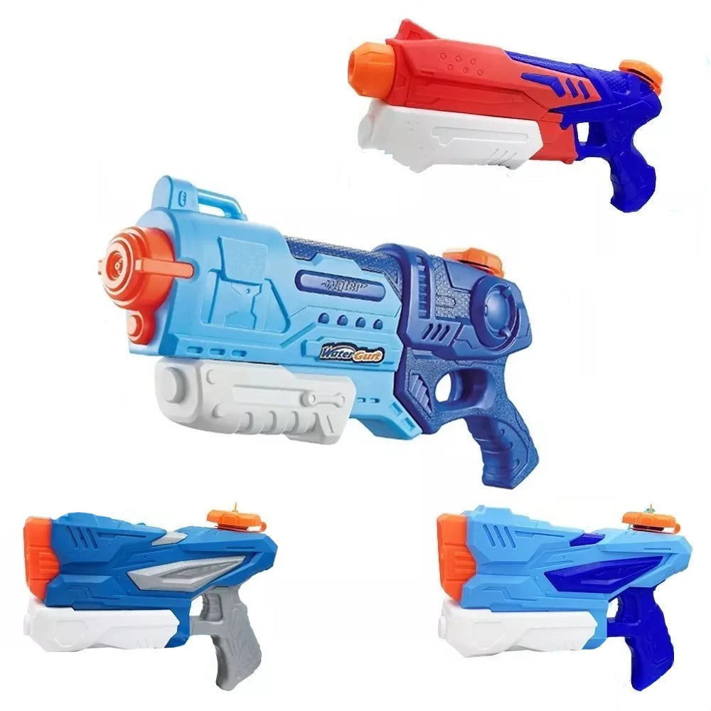 Pistol cu Apa pentru Copii si Adulti, Mecanism cu Pompa de Inalta Presiune si Tragaci, Jucarie de Vara pentru Piscina sau Plaja, Set 4 Bucati, 1x 900 ml + 3x 300 ml, Multicolor