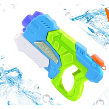 Pistol Cu Apa Pentru Copii Si Adulti, Mecanism Cu Pompa Si Rezervor, Jucarie De Vara Pentru Piscina Sau Plaja, Plastic, 550 ml, Verde/Albastru