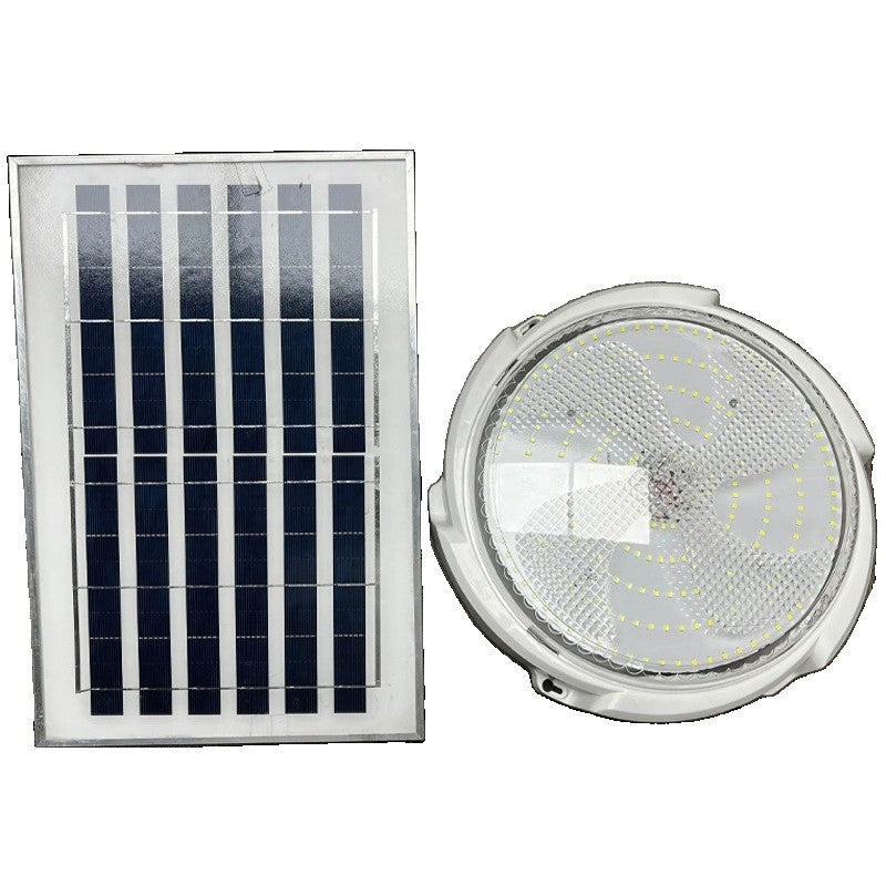 Plafoniera Solara LED 150W, 246 LED-uri, Senzor Lumina si Telecomanda, Panou Solar 6V 8W, Flux Luminos 13500 lm, Cablu Prelungitor 4.6 m, Diametru 280 mm, Alb Rece 6000K