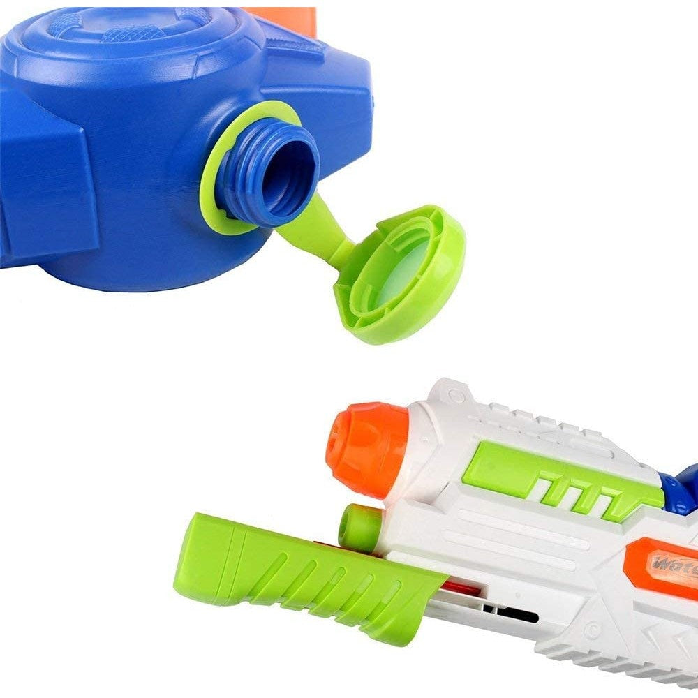 Pistol cu Apa pentru Copii si Adulti, Pompa de Inalta Presiune, Rezervor Mare Anti-Scurgere, Pentru Piscina si Plaja, 6 Ani+, Albastru/Multicolor, 1000 ml