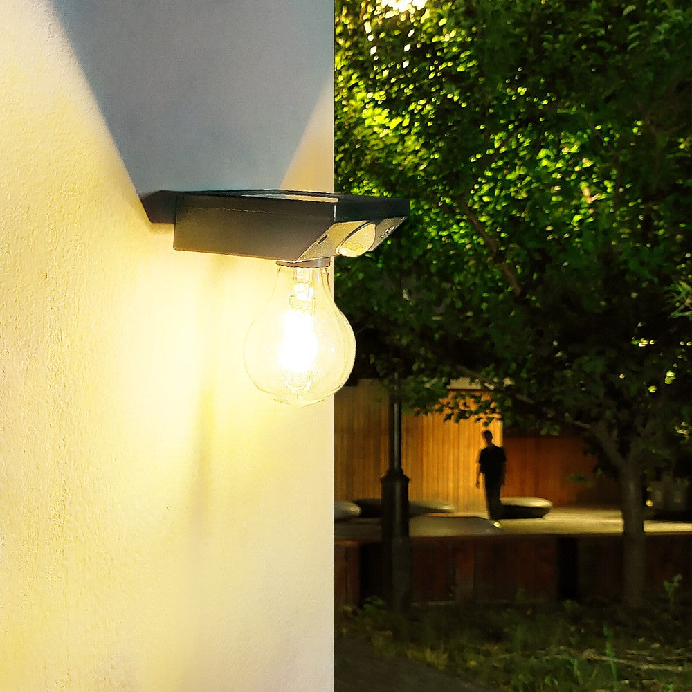 Lampa Solara de Gradina Tip Bec, Senzor de Miscare, Rezistenta la Apa IP65, Autonomie 8 Ore, Material ABS, Lumina Alba Calda, Baterie 1200 mAh, 9.5 x 11 cm