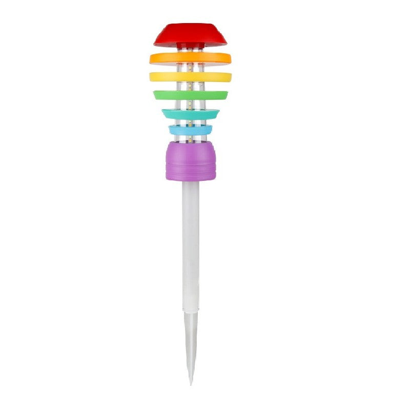 Lampa Solara LED pentru Gradina, Design Modern cu 2 Moduri de Iluminare, Senzor de Lumina, Material Sticla si ABS, 45 x 10 cm, Acumulator 600mAh, Lumina Calda, Rece si Multicolor