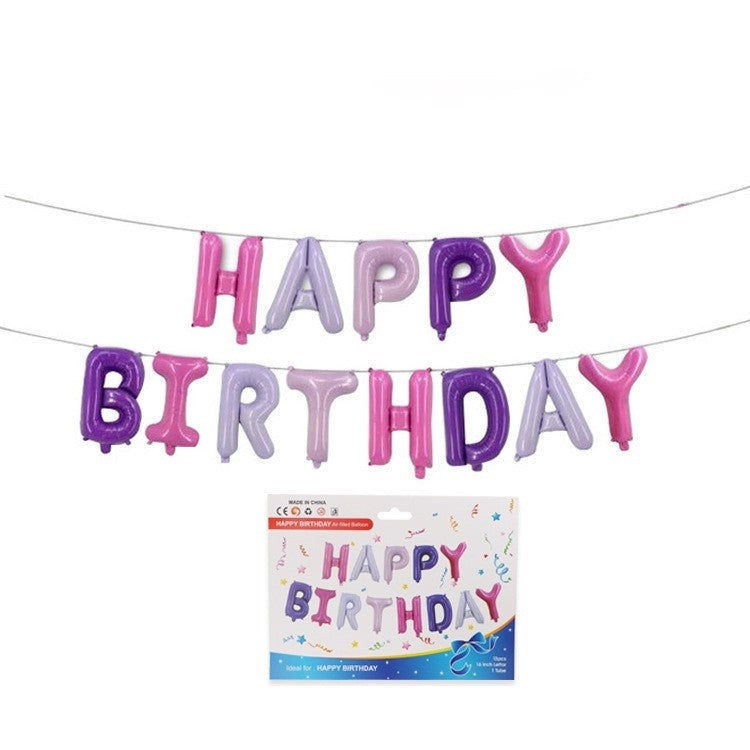 Set Baloane Litere Happy Birthday, Decoratiuni Petrecere din Folie de Aluminiu, Set de 13 Piese, Reutilizabile, Multicolor, 40 cm