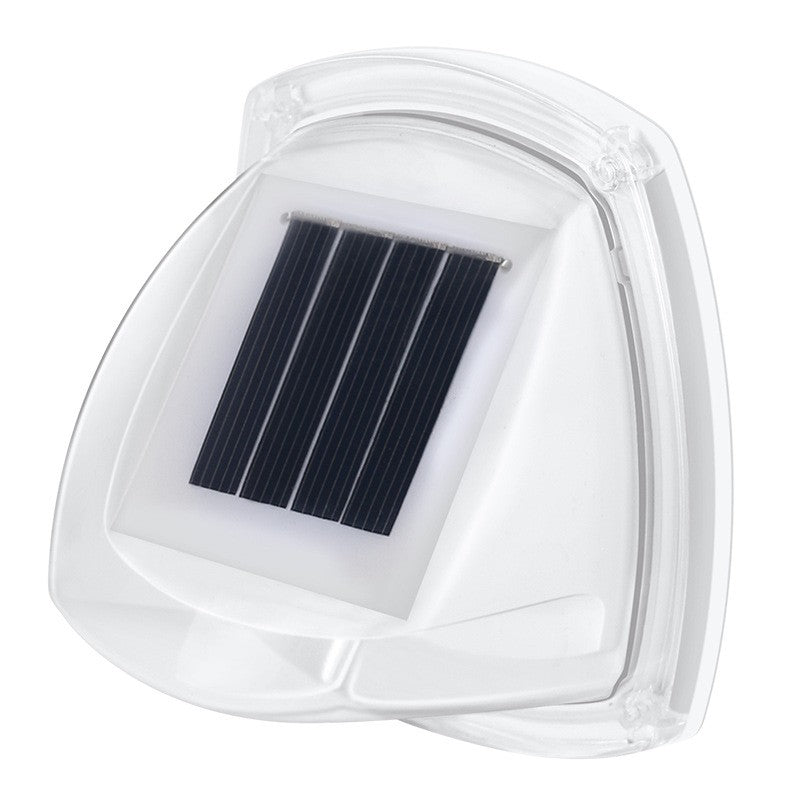 Set 2 Lămpi Solare LED de Grădină, Aplică de Perete Exterior cu Senzor de Lumină, 8 LED-uri per Lampă, Material ABS Rezistent la Apă, Lumină Alb Rece, Acumulator 600mAh, Alb, 2 Bucăți