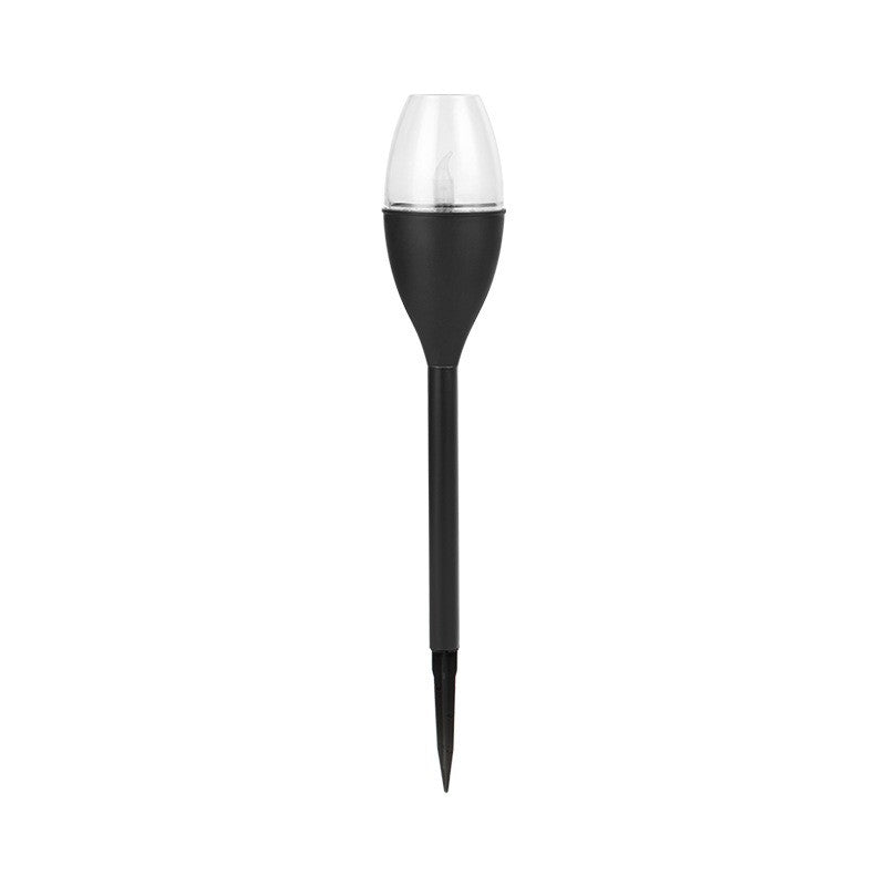 Lampa Solara LED pentru Gradina, Efect de Flacara, Tip Pahar de Vin, Protectie IP65, Senzor de Lumina, Material ABS si PVC, Inaltime 37.5 cm, Lumina Alb Rece, Negru, Set 10 Bucati