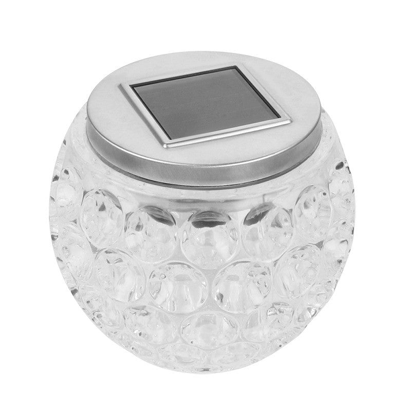 Lampa Solara LED Tip Glob Cristal pentru Gradina si Terasa, Senzor de Lumina, Rezistenta la Apa IP65, Material ABS, 10 x 9.5 cm, Acumulator 600mAh, Lumina Alb Rece
