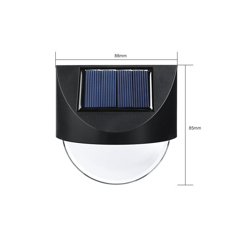 Set 4 Aplice Solare LED pentru Gradina si Terasa, Rezistente la Apa IP65, Senzor Lumina, ABS si Policarbonat, 8.8 x 8.5 cm, Lumina Alb Cald, Negru