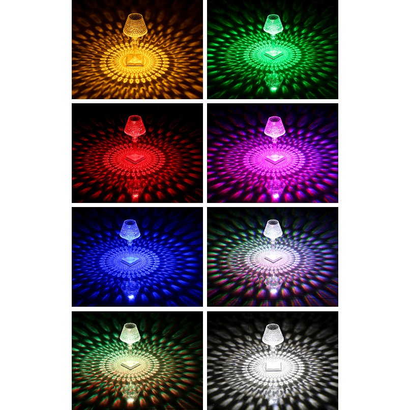 Lampa de Birou LED RGB, Veioza Decorativa cu Control Tactil si Telecomanda, 16 Culori, Intrepatrundere 4 Moduri, Reincarcabila USB, Cristal Acrilic Transparent, 3W, Forma Pahar