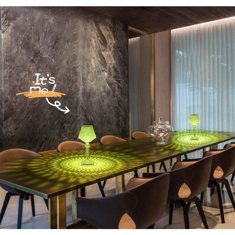Lampa de Birou LED RGB, Veioza Decorativa cu Control Tactil si Telecomanda, 16 Culori, Intrepatrundere 4 Moduri, Reincarcabila USB, Cristal Acrilic Transparent, 3W, Forma Pahar