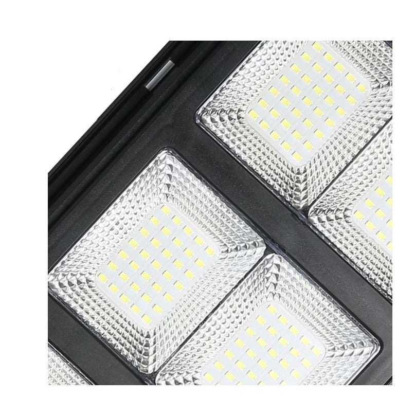 Lampa Solara Stradala 300W, Senzor de Miscare si Lumina, 225 LED-uri, Rezistenta la Apa IP65, Telecomanda si Suport, Acumulator 15Ah, 6500K, 69.5x24.3 cm, Negru