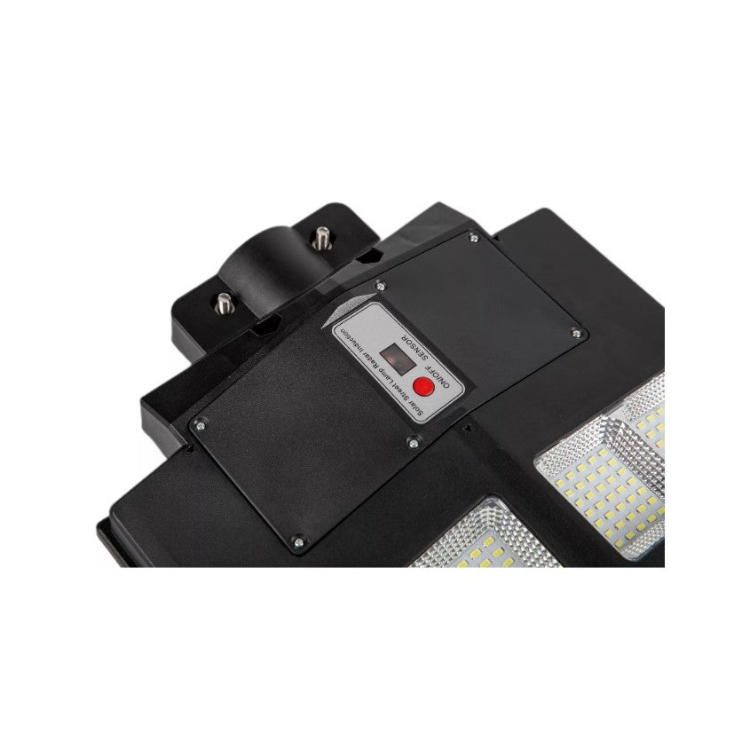 Lampa Solara Stradala LED 500W, Senzor de Miscare si Telecomanda, Carcasa ABS, Rezistenta IP65, 800 LED-uri, Autonomie 12 Ore, Lumina Rece 6500K, 67.6x34.8x7.2 cm, Negru