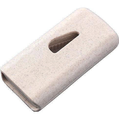 Taietor si Organizator de Pastile, Dispozitiv pentru Taiere si Depozitare Medicamente, Lama din Otel Inoxidabil, Slot in V Antialunecare, Plastic PP, 8 x 4 x 1.8 cm, Bej