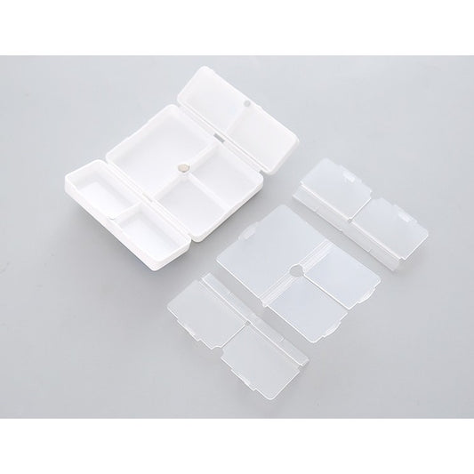 Organizator Medicamente si Cutie Pastile Portabila, 7 Compartimente cu Inchidere Ermetica, Plastic Fara BPA, Pliabila pentru Calatorii, Alb/Rosu