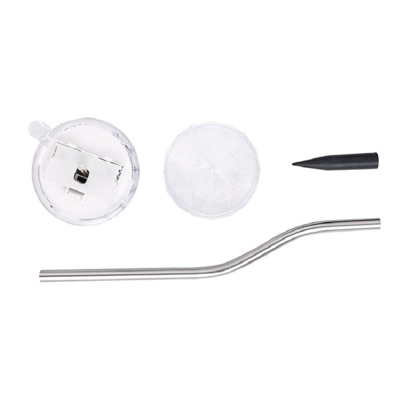 Set 4 Lampi Solare LED pentru Gradina, Lampa Decorativa Tip Diamant, Senzor Crepuscular, Material ABS, Lumina Alb Calda, 30 x 9 cm, Argintiu