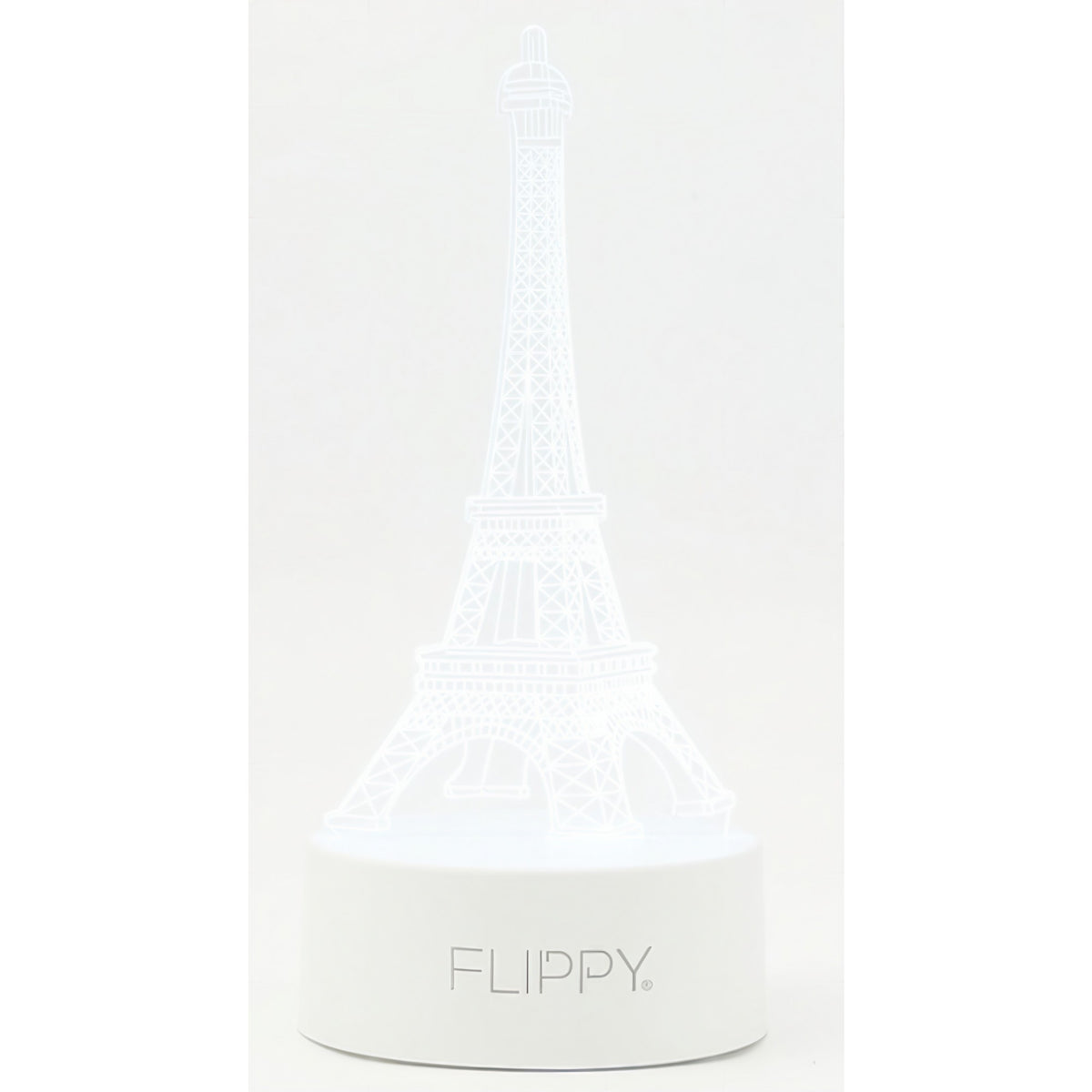 Lampa LED Decorativa 3D Turnul Eiffel, Lumina Multicolora RGB cu Telecomanda, Acril Rezistent, Alimentare USB sau Baterii, Baza Alba