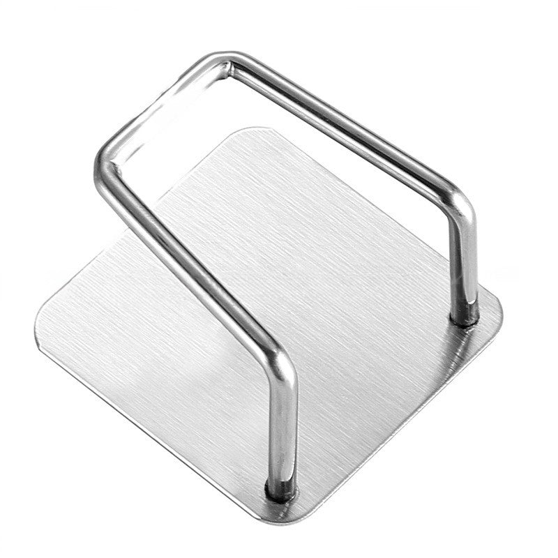 Organizator Bucatarie, Suport pentru Burete cu Montare Autoadeziva, Carlig Multifunctional fara Gaurire, Otel Inoxidabil, Rezistent 5 Kg, 5x5x3.5 cm, Gri
