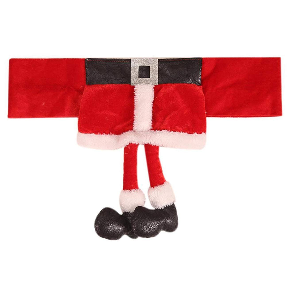 Husă Scaun cu Tematică de Crăciun, Decorațiune Festivă Elastică, Material Textil Poliester, 46 x 30 cm, Roșu
