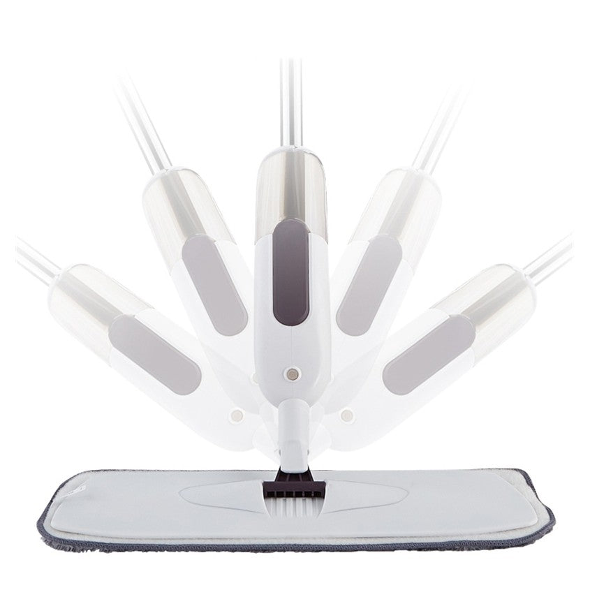 Mop Plat cu Pulverizator 2 in 1, Sistem Spray si Rezervor Detasabil, Coada Aluminiu si Rezerva Microfibra, Utilizare Umeda si Uscata, Plastic, 125x40 cm, Alb/Mov