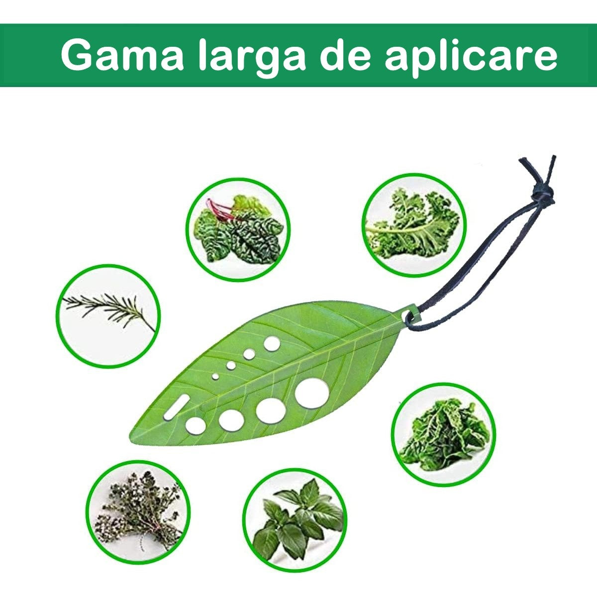 Tocator Manual pentru Ierburi si Instrument Curatat Frunze, Dispozitiv Multifunctional cu 9 Gauri si Margini Ascutite, Otel Inoxidabil Rezistent la Rugina, 14 x 5.5 cm, Verde