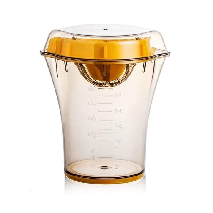 Storcător Manual Citrice cu Recipient Colector, Presă Lămâi și Portocale, Material ABS Durabil, 600 ml, Transparent, 15x8.5x13.5 cm