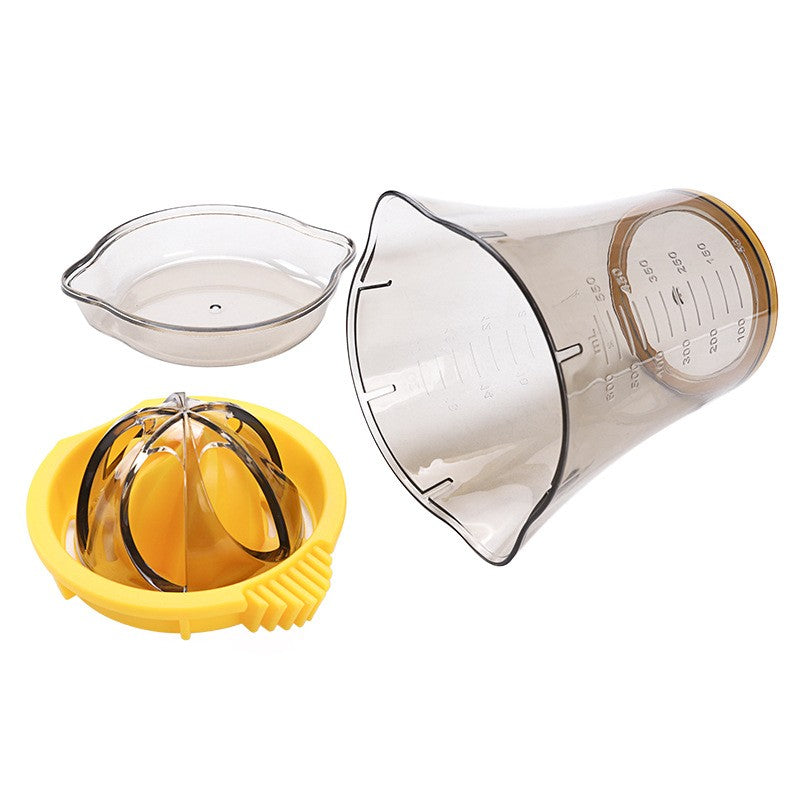 Storcător Manual Citrice cu Recipient Colector, Presă Lămâi și Portocale, Material ABS Durabil, 600 ml, Transparent, 15x8.5x13.5 cm