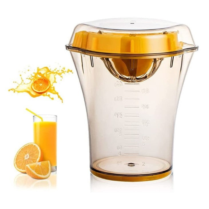 Storcător Manual Citrice cu Recipient Colector, Presă Lămâi și Portocale, Material ABS Durabil, 600 ml, Transparent, 15x8.5x13.5 cm