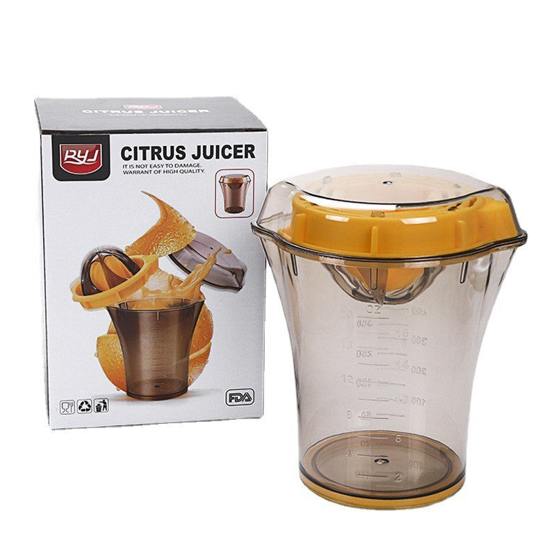 Storcător Manual Citrice cu Recipient Colector, Presă Lămâi și Portocale, Material ABS Durabil, 600 ml, Transparent, 15x8.5x13.5 cm