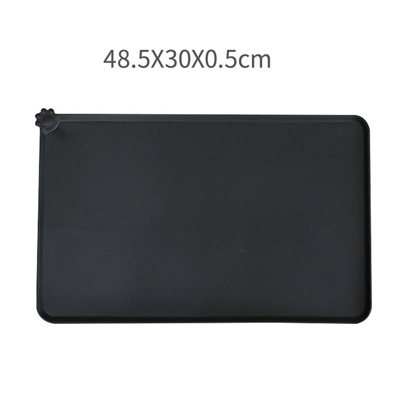 Covoras Silicon pentru Boluri Animale de Companie, Suprafata Antiderapanta, Margini Ridicate Anti-Scurgere, Rezistent la Caldura, Lavabil, 48.5x30 cm, Negru
