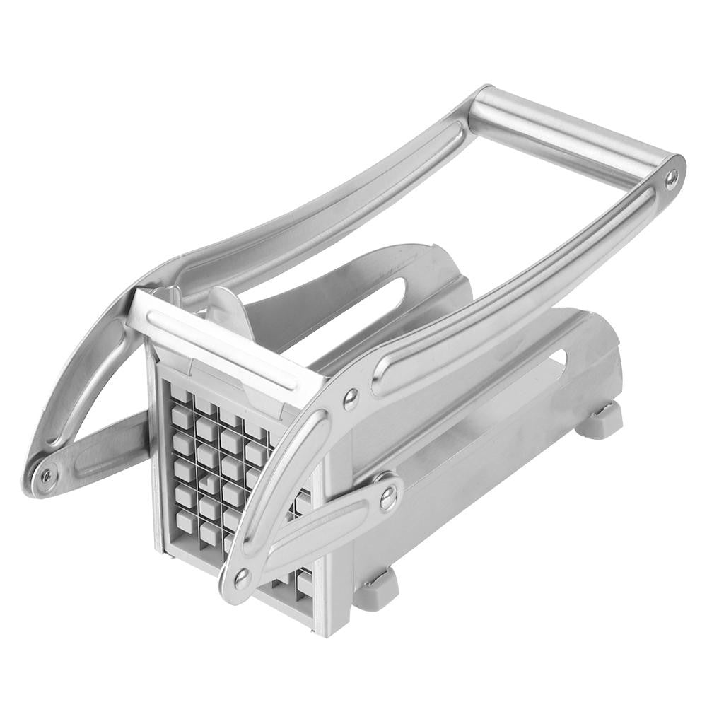 Feliator Manual pentru Cartofi Pai si Legume, Aparat de Taiat cu 2 Lame Interschimbabile, Otel Inoxidabil, 2 Dimensiuni Feliere, 26 x 9 x 12 cm, Argintiu