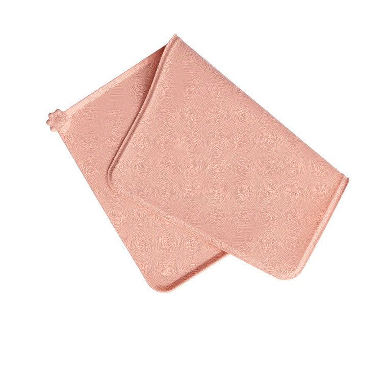 Covoras Alimentare pentru Animale, Suport Antiderapant pentru Boluri Apa si Mancare, Margini Ridicate Anti-Varsare, Silicon Non-Toxic, Rezistent la Caldura, 48.5x30 cm, Roz