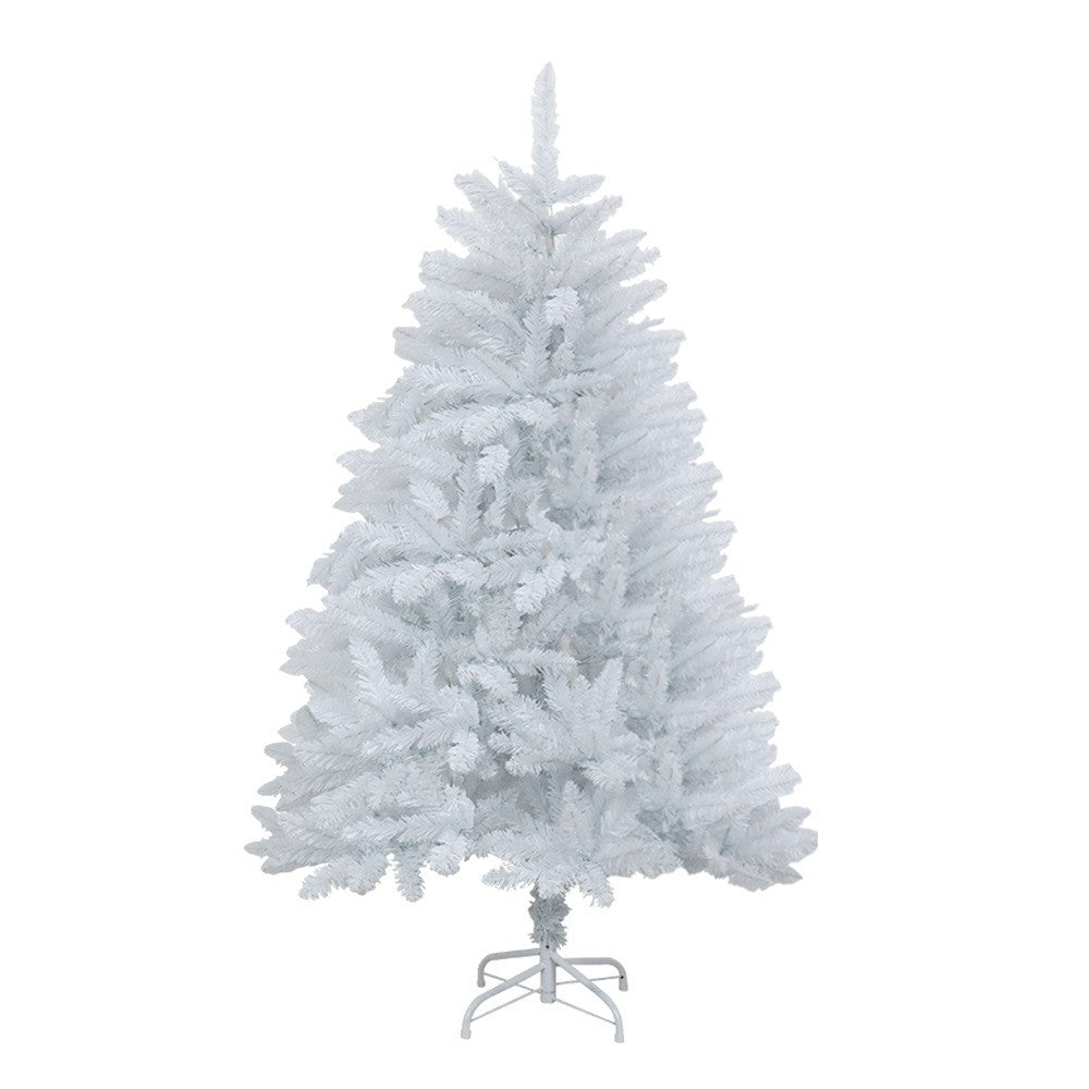 Brad Artificial de Craciun, Aspect Bogat cu 800 Varfuri, Suport Inclus, Interior si Exterior, Material PVC, Inaltime 210 cm, Alb