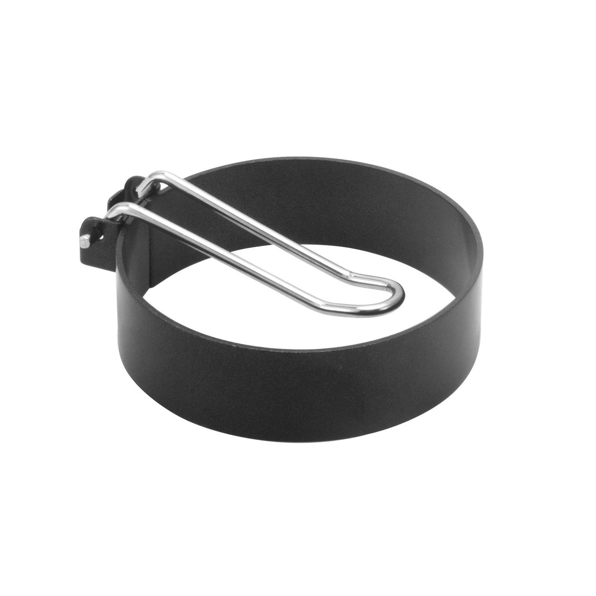 Set 4 Forme pentru Oua Ochiuri si Clatite, Inele Rotunde din Otel cu Strat Antiaderent, Maner Pliabil din ABS, Diametru 7.5 cm, Negru