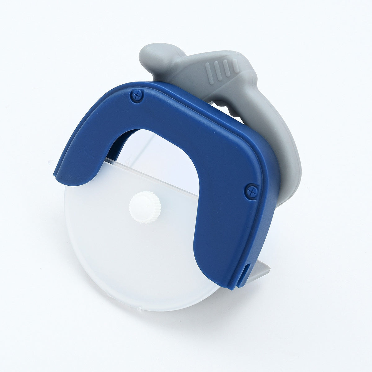 Cutit Circular Pentru Pizza, Feliator Rotativ Cu Maner Ergonomic Si Capac Protectie, Otel Inoxidabil Si Plastic, 11.5 x 12.5 cm, Albastru
