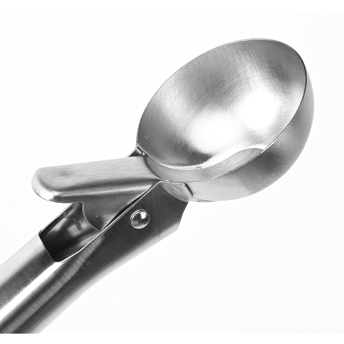 Cool Serving, Lingura Dozatoare Inghetata cu Mecanism de Actionare, Maner Ergonomic, Otel Inoxidabil, Gri