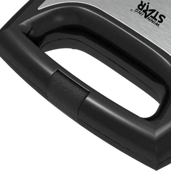 Sandwich Maker, Aparat Pentru Sandwich-uri Triunghi si Patrat, Placi Antiaderente, Carcasa Inoxidabil, Depozitare Verticala, 750W, 24 x 23.5 cm, Gri