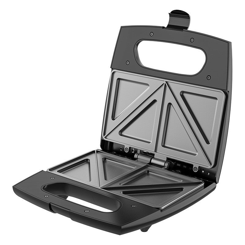 Sandwich Maker, Aparat Pentru Sandwich-uri Triunghi si Patrat, Placi Antiaderente, Carcasa Inoxidabil, Depozitare Verticala, 750W, 24 x 23.5 cm, Gri