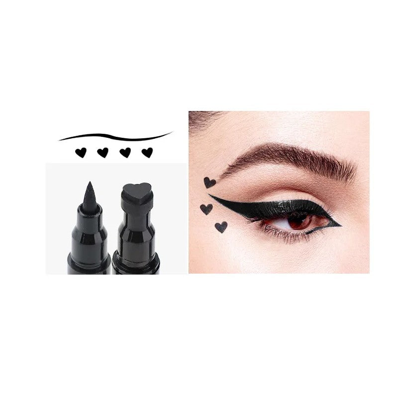 Tus Lichid pentru Ochi si Corp, Eyeliner 2 in 1 cu Stampila in Forma de Inima, Formula Rezistenta la Apa si Uscare Rapida, Finisaj Mat, 50 g, Negru