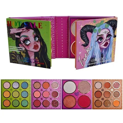 Paleta Farduri Kevin&Coco, Trusa Machiaj Completa 31 Culori, Farduri Mate, Metalice si Sidefate, Include Blush si Iluminator, Format Patrat, 250 g, Multicolor