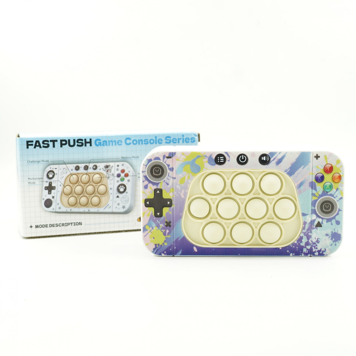 Joc Interactiv Tip Consola Speed Push Whack-A-Mole, Joc de Viteza Pop It cu Nivele, Sunete si Lumini, Material ABS si Silicon, 15.5 x 7.6 x 5.3 cm, Multicolor