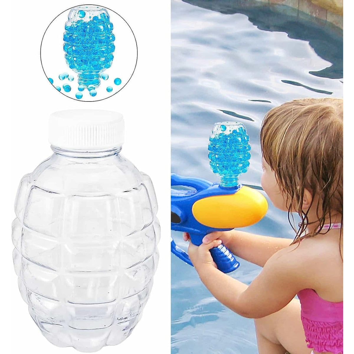 Bile Gel Pentru Gel Blaster, Muniție Universală, Recipient Sticlă Ananas, 20.000 Bucăți, Albastru, 10.5x6.5 mm