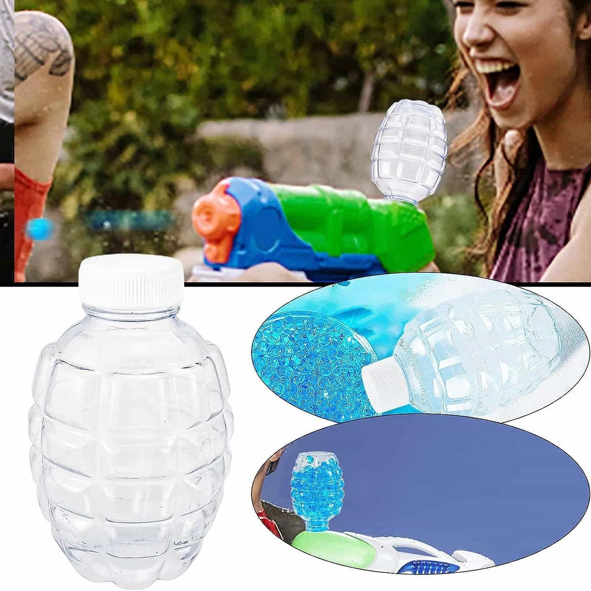 Bile Gel Pentru Gel Blaster, Muniție Universală, Recipient Sticlă Ananas, 20.000 Bucăți, Albastru, 10.5x6.5 mm