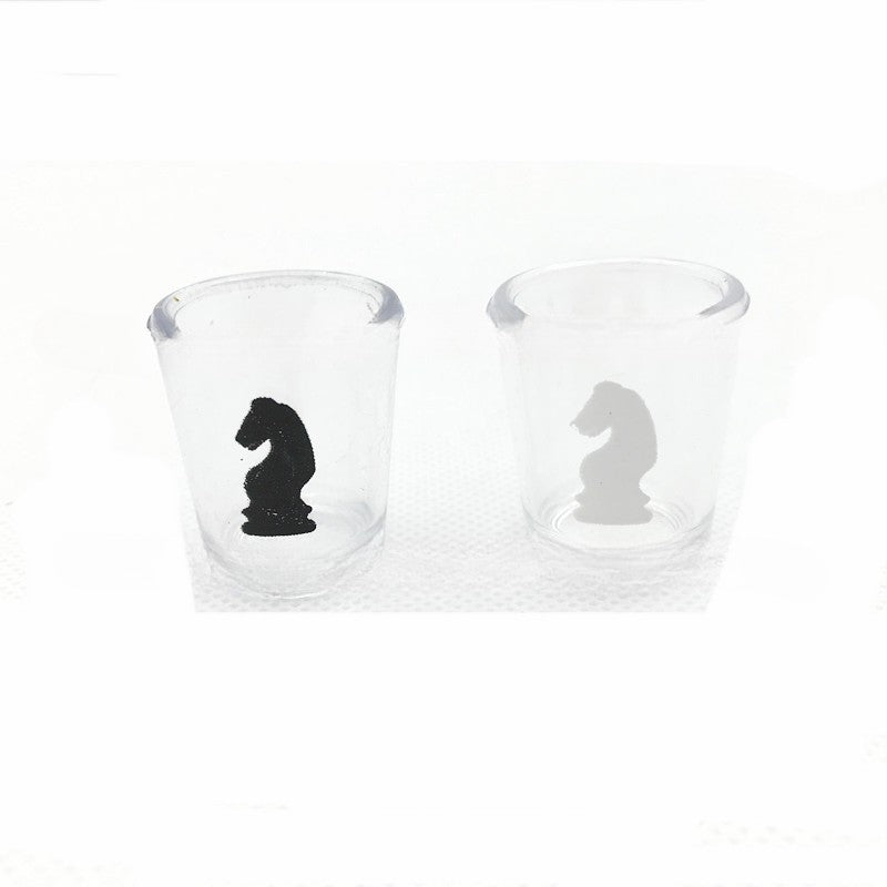 Joc de Sah cu Pahare pentru Shoturi, Set de Petrecere Interactiv, Design Elegant din Sticla Transparenta, 35x35 cm, 32 Piese