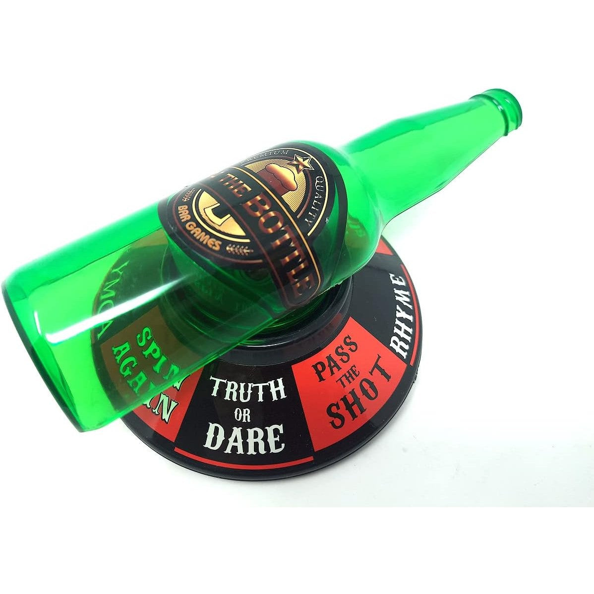 Joc de Baut Spin the Bottle, Ruleta cu Provocari pentru Party si Aniversari, Plastic ABS, 2-6 Jucatori, 18 x 12 cm, Multicolor