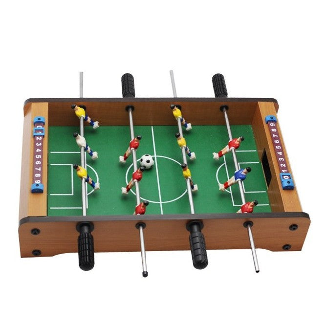 Masa de Fotbal pentru Copii, Joc de Masa cu 12 Jucatori si Tablou de Scor, Constructie din Lemn si Metal, Manere Antiderapante, 34.5 x 23 x 7 cm